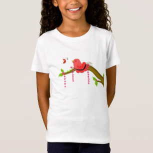 Plaudernder Vögelchen auf einem Ast T-Shirt