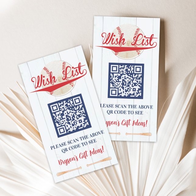 Play Ball Baseball Birthday Wish List Card Begleitkarte (Von Creator hochgeladen)