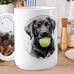 Play Ball - Labrador Puppy - Black Lab Tasse