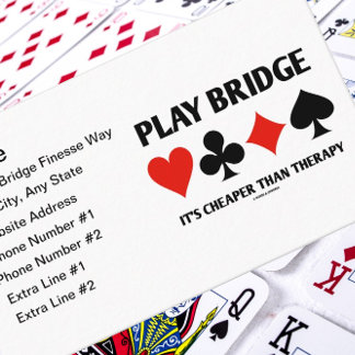 Play Bridge Es ist billiger als Therapie 4 Card An Visitenkarte