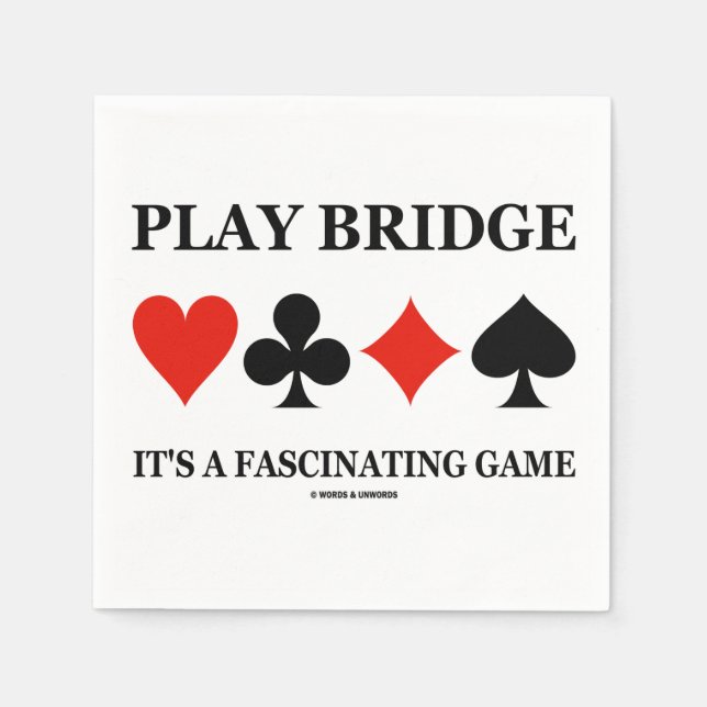 Play Bridge Es ist ein faszinierendes Spiel (Card  Serviette (Vorderseite)