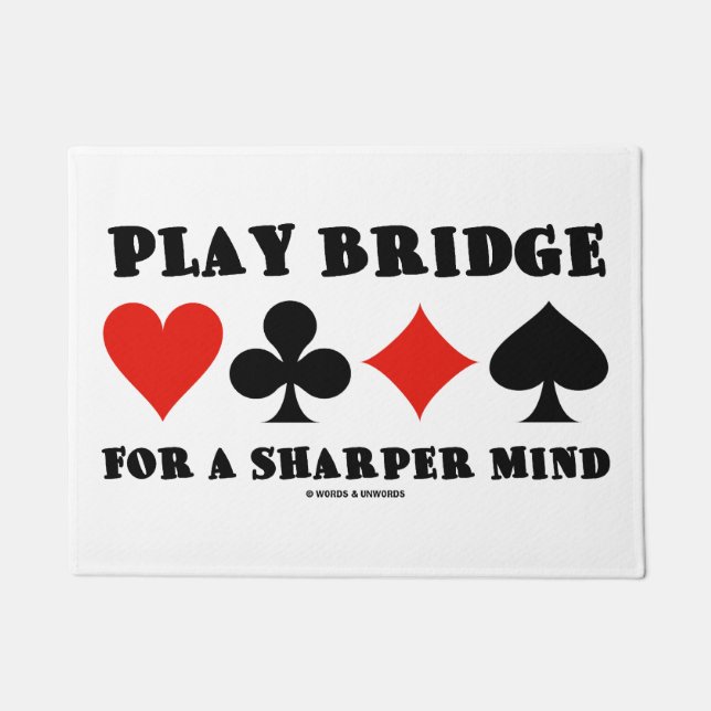 Play Bridge für einen Sharper Mind Vier-Card-Anzug Fußmatte (Vorderseite)