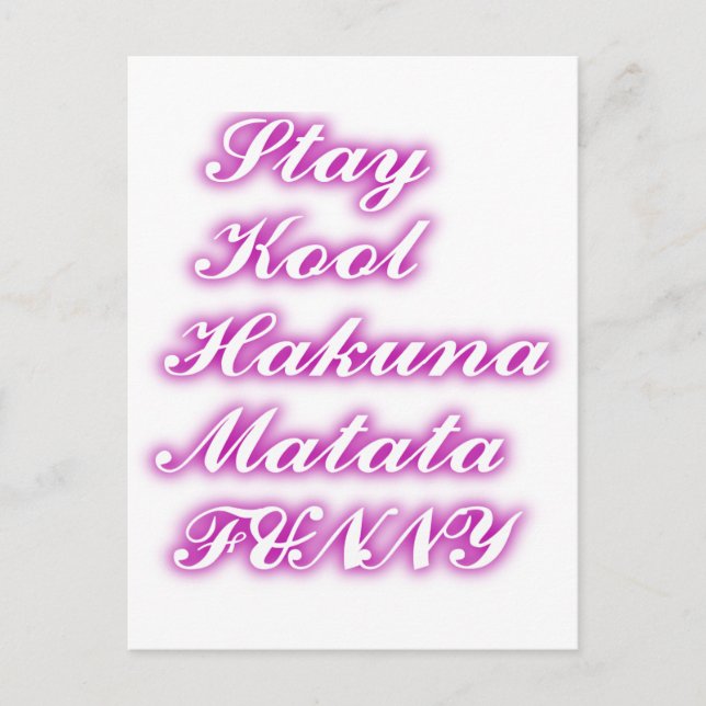 Play Cool Hakuna Matata .png Postkarte (Vorderseite)