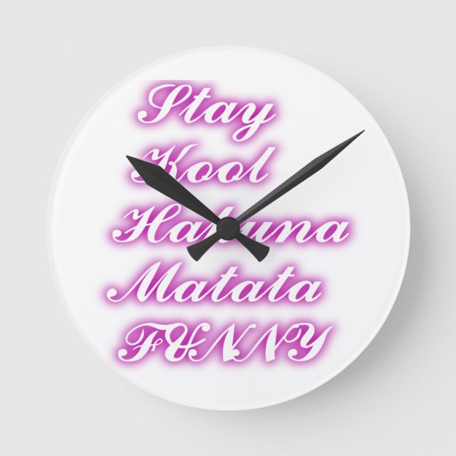 Play Cool Hakuna Matata .png Runde Wanduhr (Vorderseite)