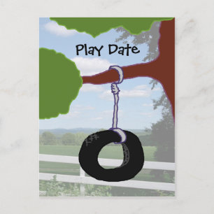 Play Date Tire Swing Einladung Postkarte