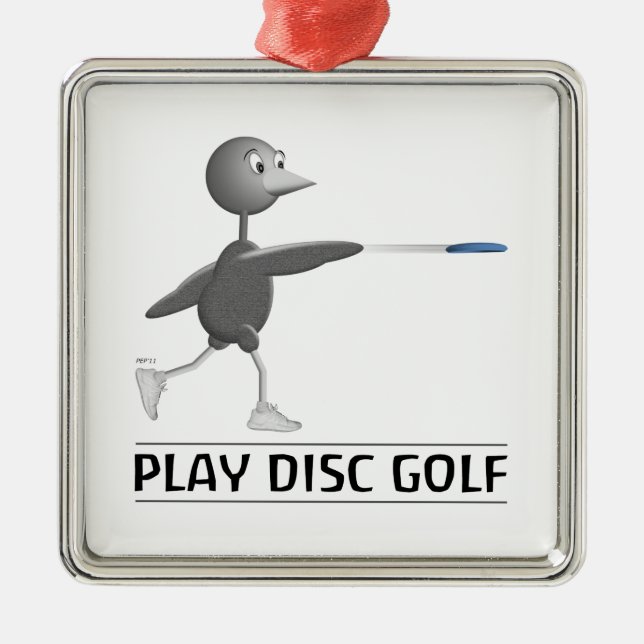 Play Disk Golf Ornament Aus Metall (Vorne)