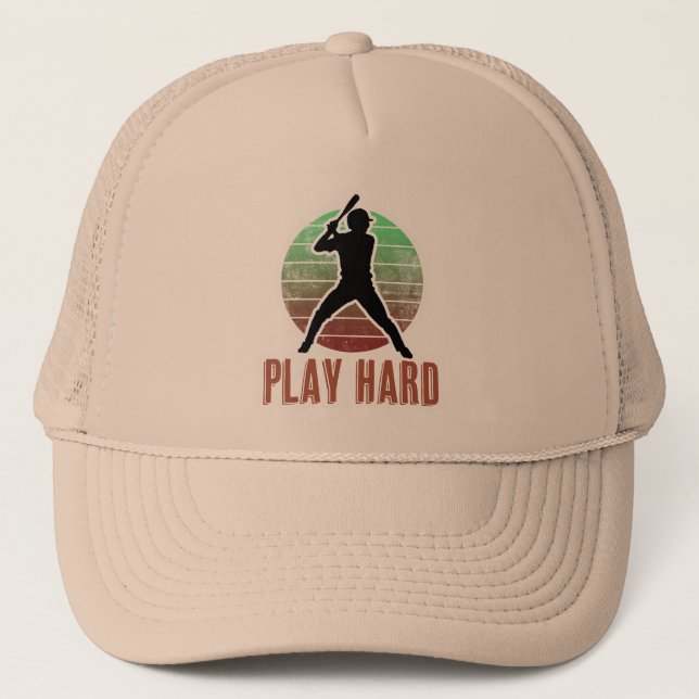 Play Hard Baseball Truckerkappe (Vorderseite)