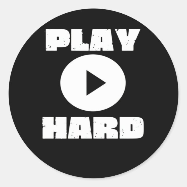 Play Hard Tri Blend Runder Aufkleber (Vorderseite)