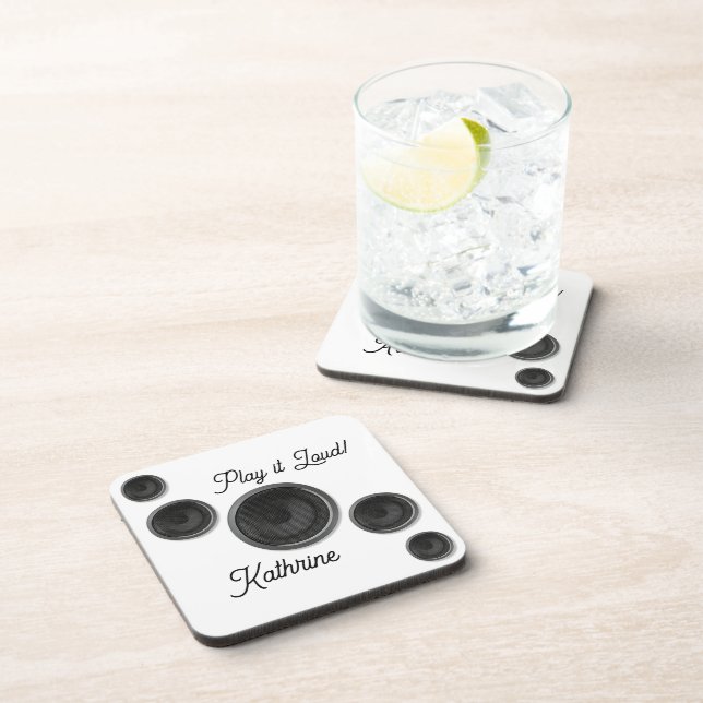 Play it Loud Lautsprecher White Getränkeuntersetzer (Rechte Seite)