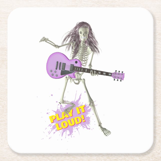 Play It Loud!  Rechteckiger Pappuntersetzer (Vorderseite)