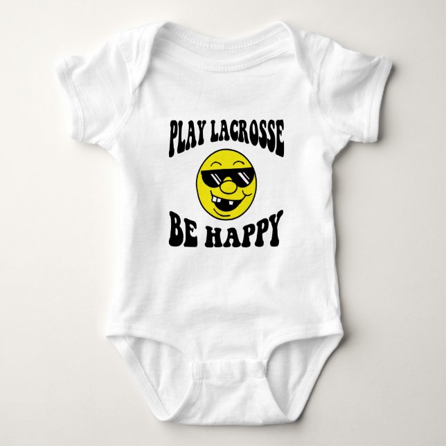 Play Lacrosse Be Happy Baby Strampler (Vorderseite)