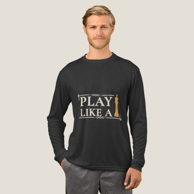 Play Like a King – Power Strategy Quote - Style B Tri-Blend Shirt (Volle Vorderseite)