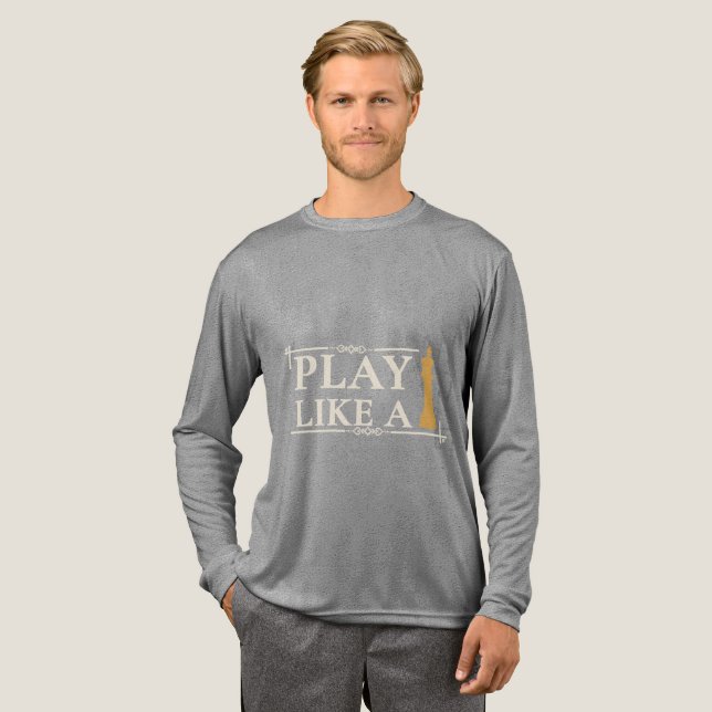 Play Like a King – Power Strategy Quote - Style B Tri-Blend Shirt (Volle Vorderseite)