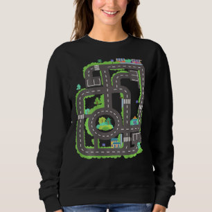 Play Mat on Back Toy Car Street Back Massage Sweatshirt