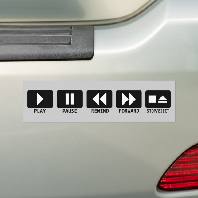 Play Pause zurückspulen/vorausschauend stoppen/aus Autoaufkleber (Auf Auto)