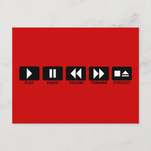 Play Pause zurückspulen/vorausschauend stoppen/aus Postkarte