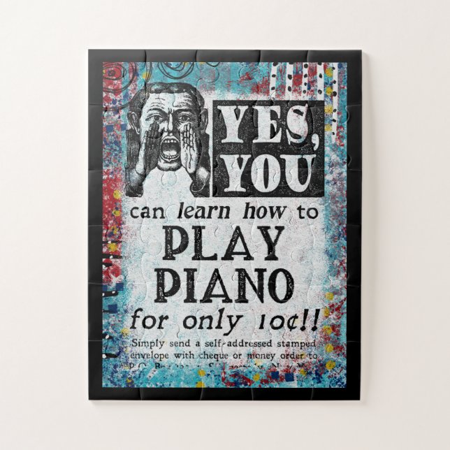 Play Piano - Funny Vintage Ad Puzzle (Vertikal)