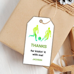 Play Soccer Birthday Gift Tags Geschenkanhänger
