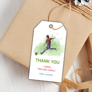 Play Soccer Birthday Gift Tags Geschenkanhänger