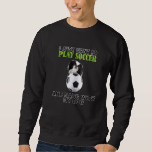 Play Soccer Hang W Dog Japanischer Chin Sweatshirt