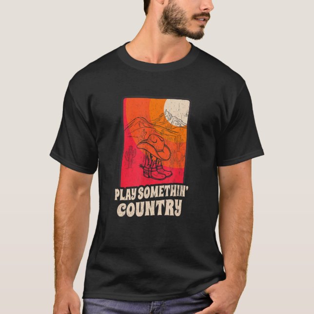 Play Something Country  Vintage Western Music T-Shirt (Vorderseite)