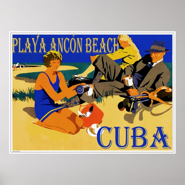 Playa Ancon Cuba Vintage Poster Design (Vorne)