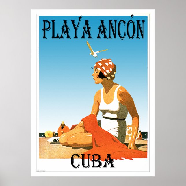 Playa Ancon Cuba Vintagen 20er Poster (Vorne)