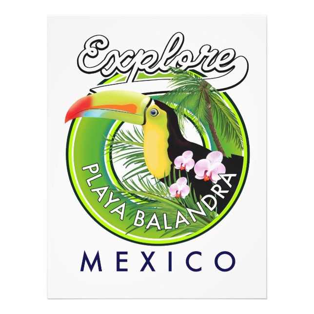 Playa Balandra Mexico Retro-Logo Fotodruck (Vorne)