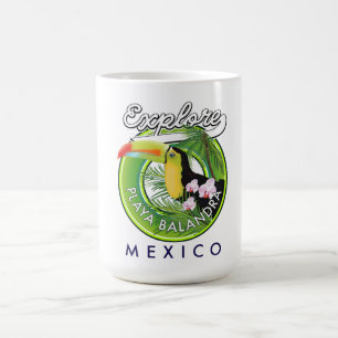 Playa Balandra Mexico Retro-Logo Kaffeetasse