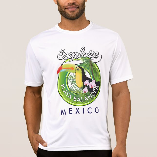 Playa Balandra Mexico Retro Logo T - Shirt (Vorderseite)