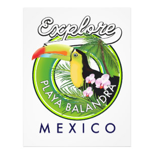 Playa Balandra Mexiko Retro-Logo Fotodruck