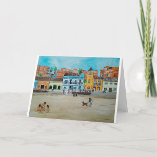 Playa de la Malvarrosa Malerei von Alfred Fox Karte