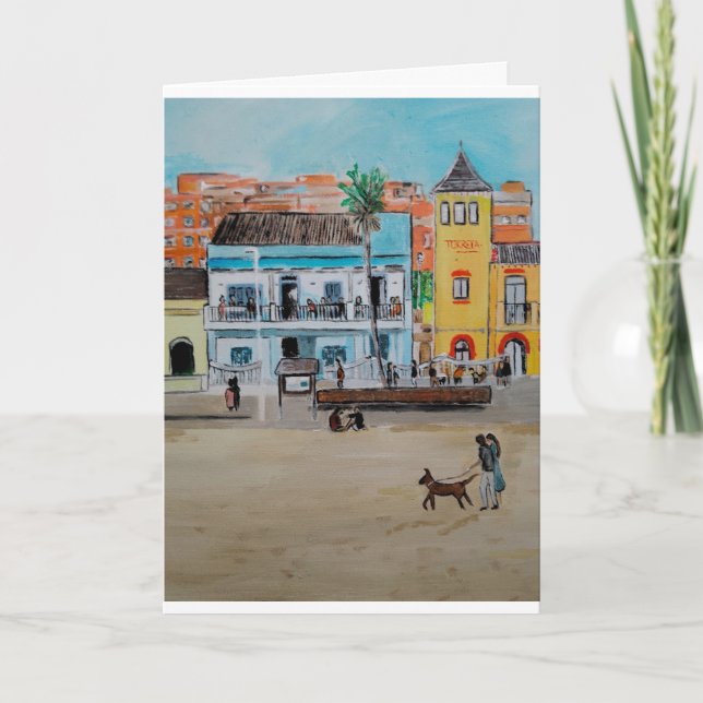 Playa de la Malvarrosa Malerei von Alfred Fox Karte (Vorderseite)