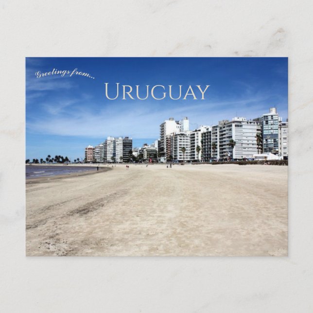 Playa de Pocitos, Montevideo, Uruguay Postkarte (Vorderseite)