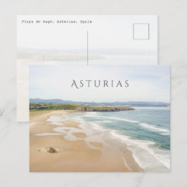 Playa de Xagó, Asturias, Spain Coastal Travel Postkarte