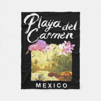 Playa Del Carmen Mexico Floral Vintag T Shirt Fleecedecke