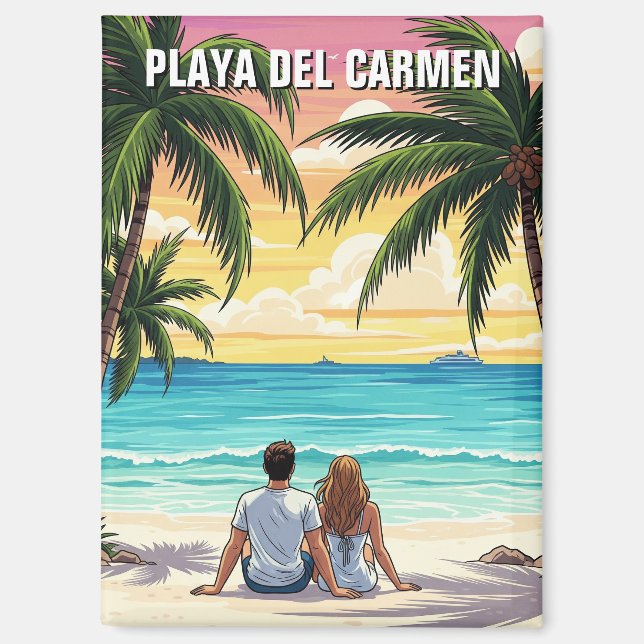 Playa Del Carmen Mexiko Reisestrand Magnet (Vorderseite)