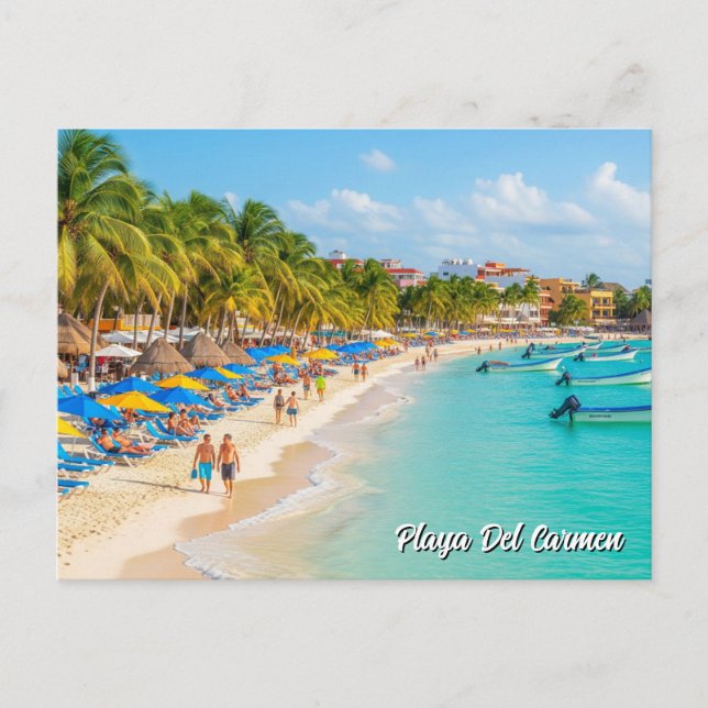 Playa Del Carmen Mexiko Reisestrand Postkarte (Vorderseite)