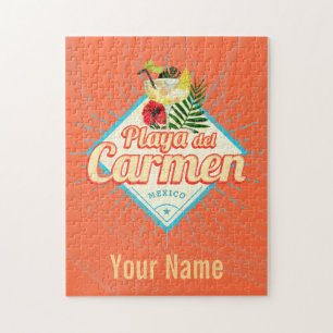Playa del Carmen Mexiko Retro-Cocktail Vintage Puzzle