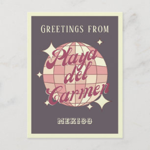 Playa del Carmen Mexiko Retro Vintage purpPostkart Postkarte