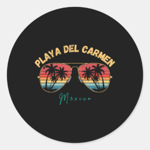 Playa Del Carmen Mexiko Souvenir Surfbrett Runder Aufkleber