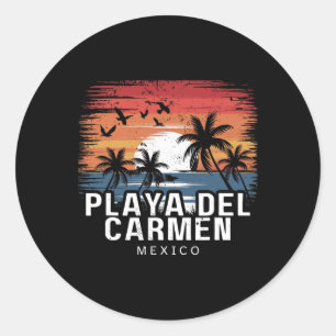 Playa Del Carmen Mexiko Surfen Surfer Runder Aufkleber