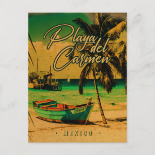 Playa del Carmen Mexiko Vintage Reise Palm Beach Postkarte
