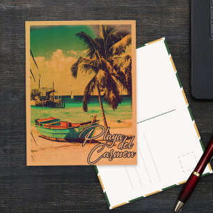 Playa del Carmen Mexiko Vintage Reise Palm Beach Postkarte