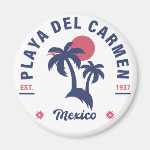 Playa del Carmen Palme Retro 80er mexikanische Pla Magnet