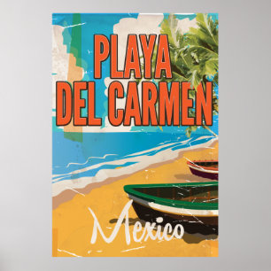 Playa del Carmen Vintage Reiseposter drucken Poster