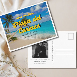 Playa del Carmen Wedding Save the Date Postcard Postkarte