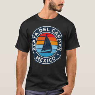 Playa del men Mexiko Vintag Sailboat Retro 70er T-Shirt