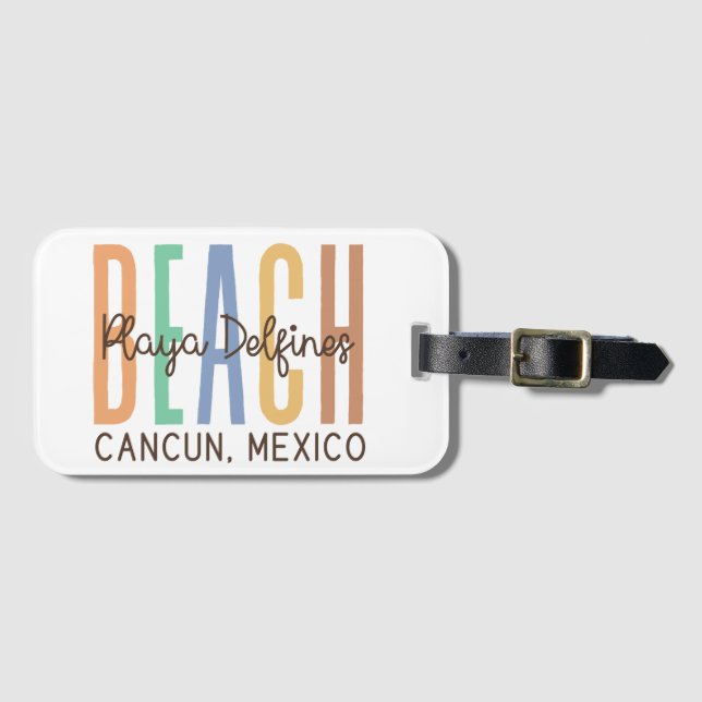 Playa Delfine Cancun Mexico (Sands) Gepäckanhänger (Vorderseite (Horizontal))