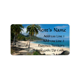 Playa Los Caballos Blue Adressaufkleber